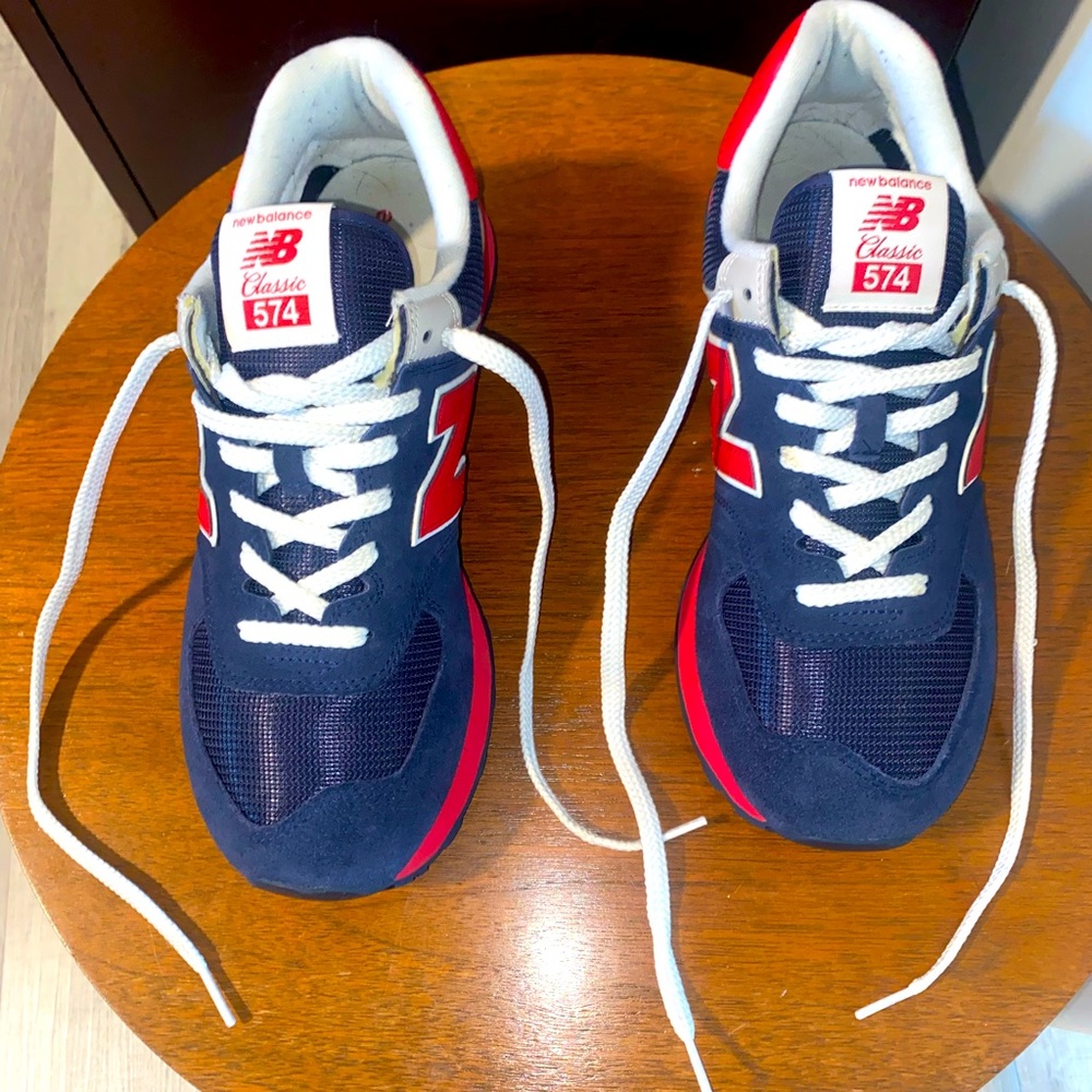 New Balance 574 shoe Red & Navy, Men’s 9.5